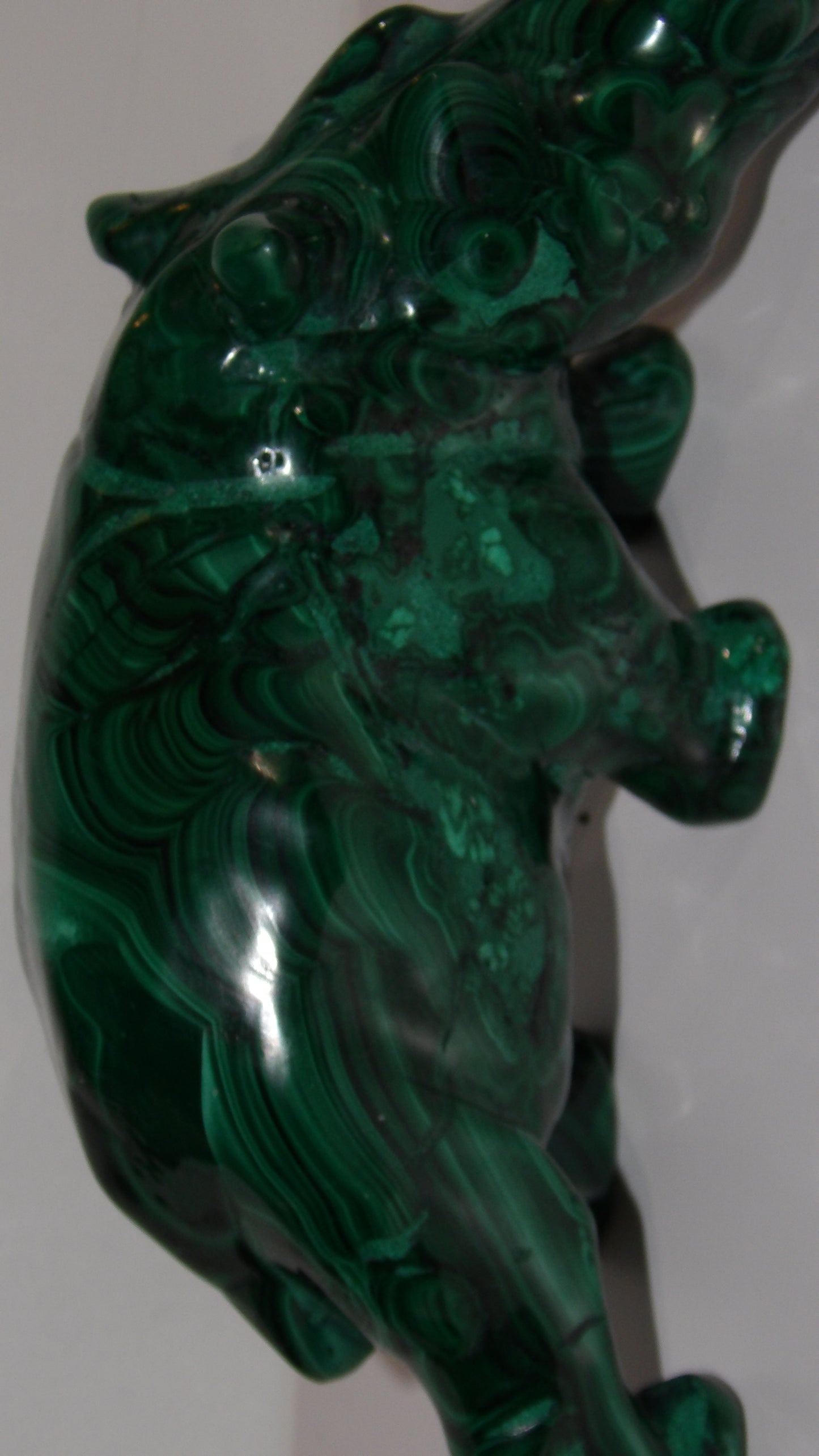 Malachite hand Carved Hippo- hippopotamus, Sculpture