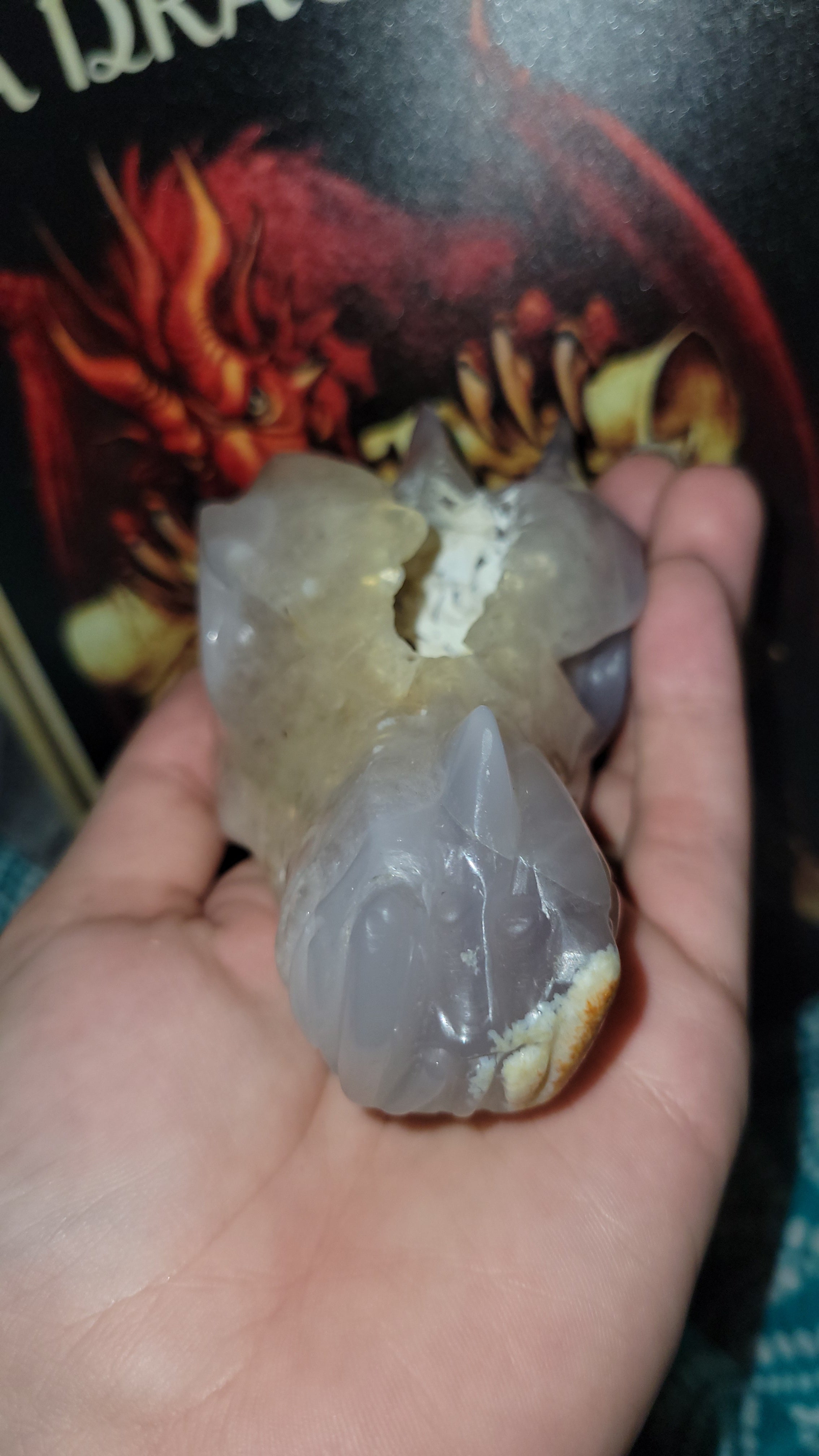 Crystal gate dragon head - pocket full of Chucky drusy