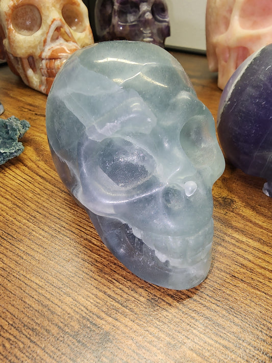 Fluorite crystal skulls