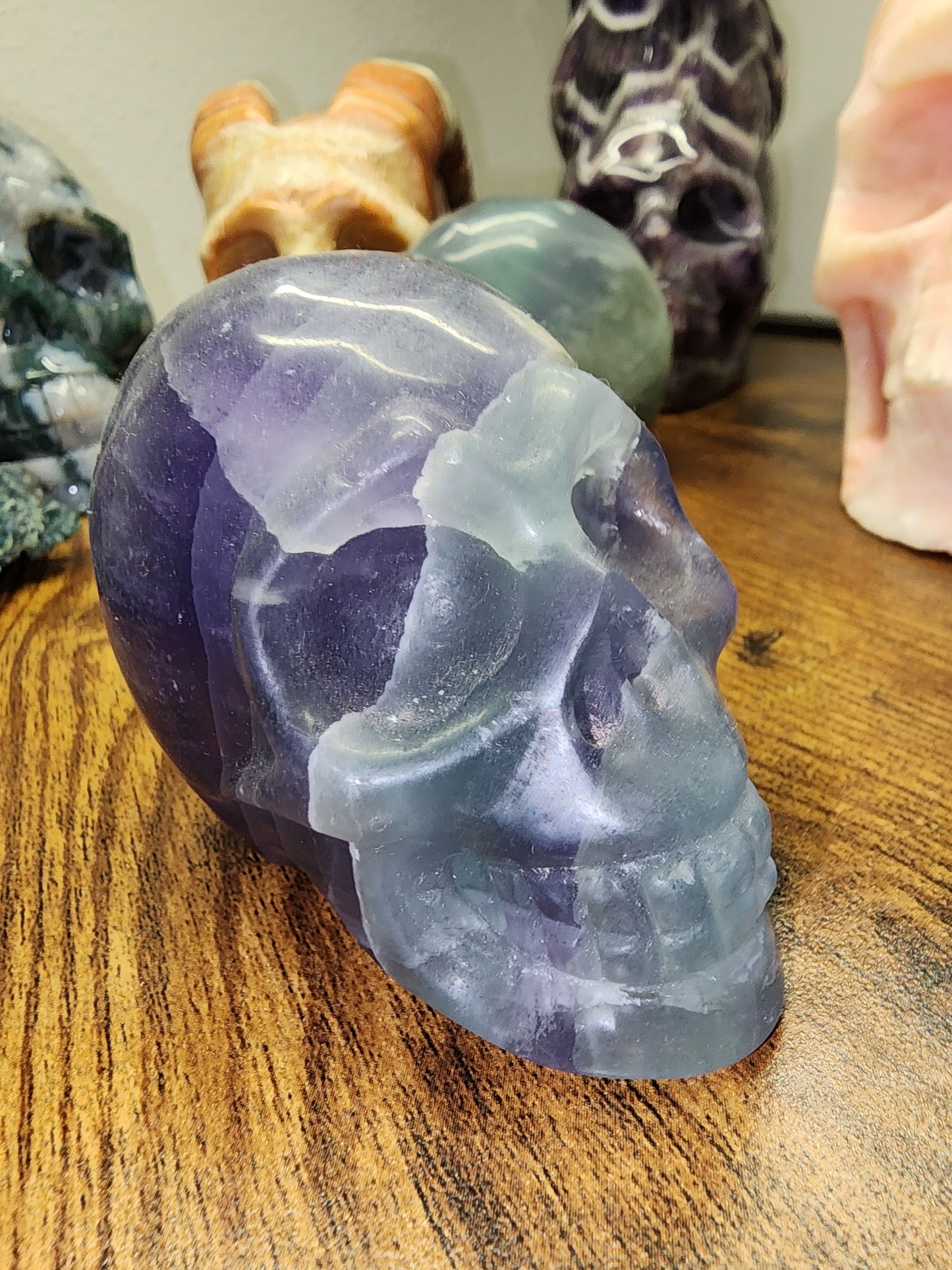 Fluorite crystal skulls