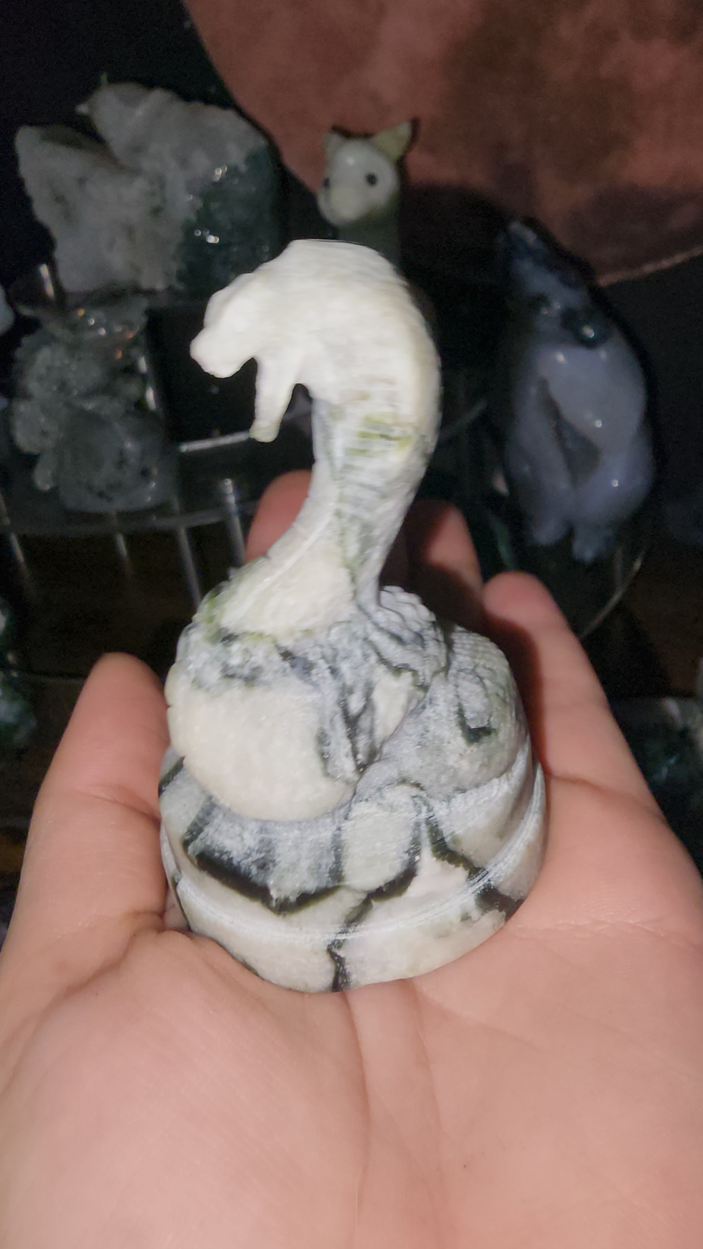 Jade cobra snake crystal carving