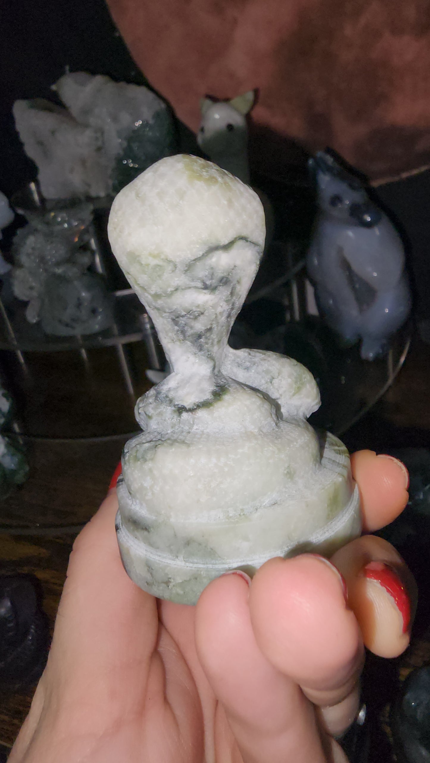 Jade cobra snake crystal carving