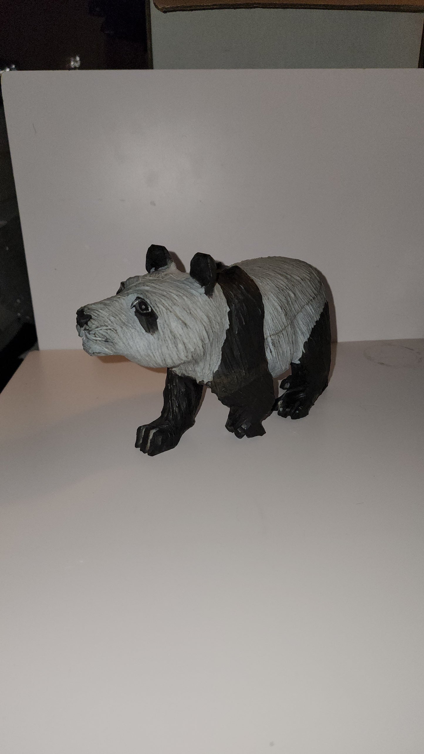 Hand carved Panda bear -Serpentine "Wonder Stone" from Zimbabwe