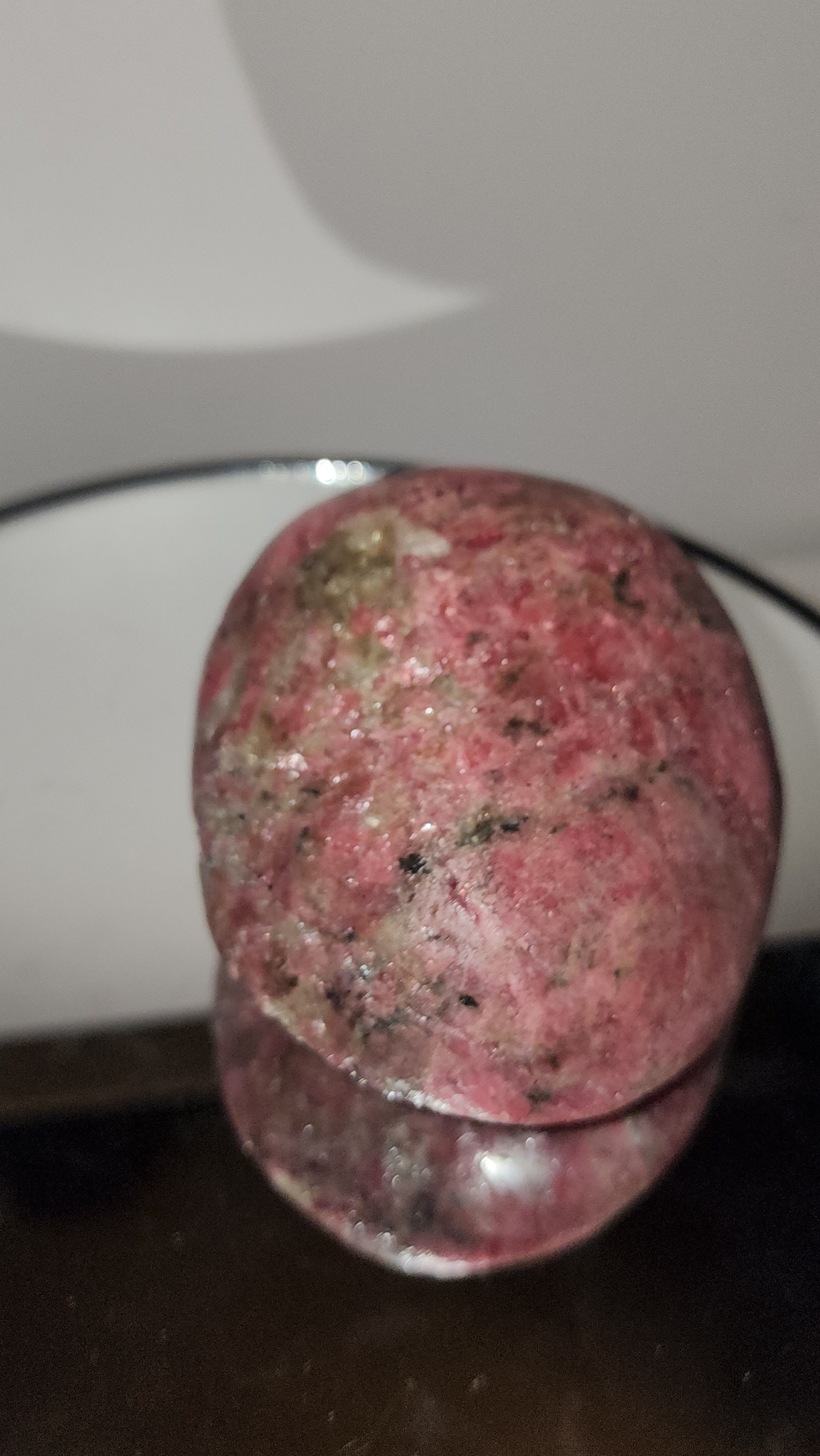 Pink rhodonite huge palm / freeform