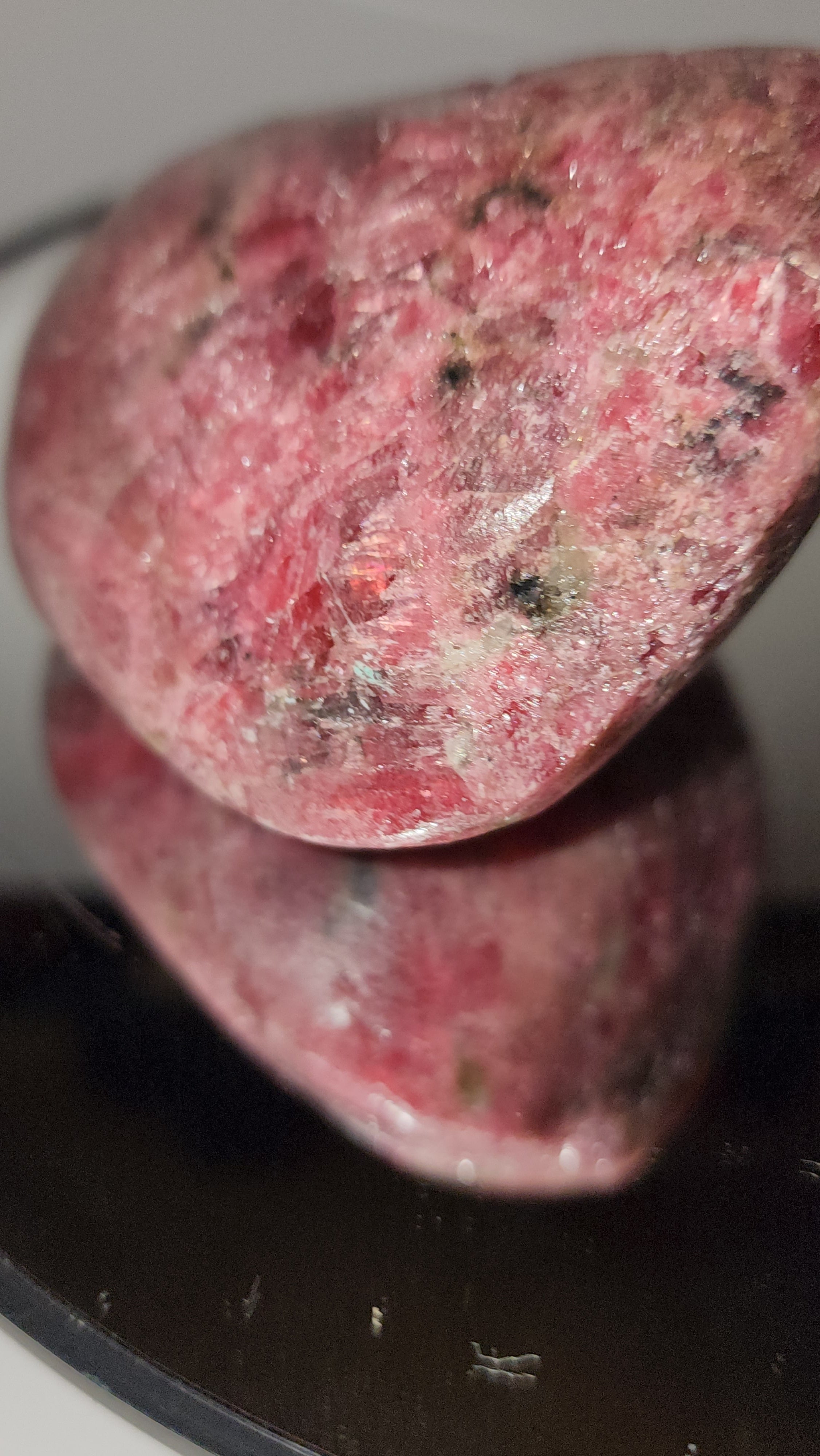 Pink rhodonite huge palm / freeform