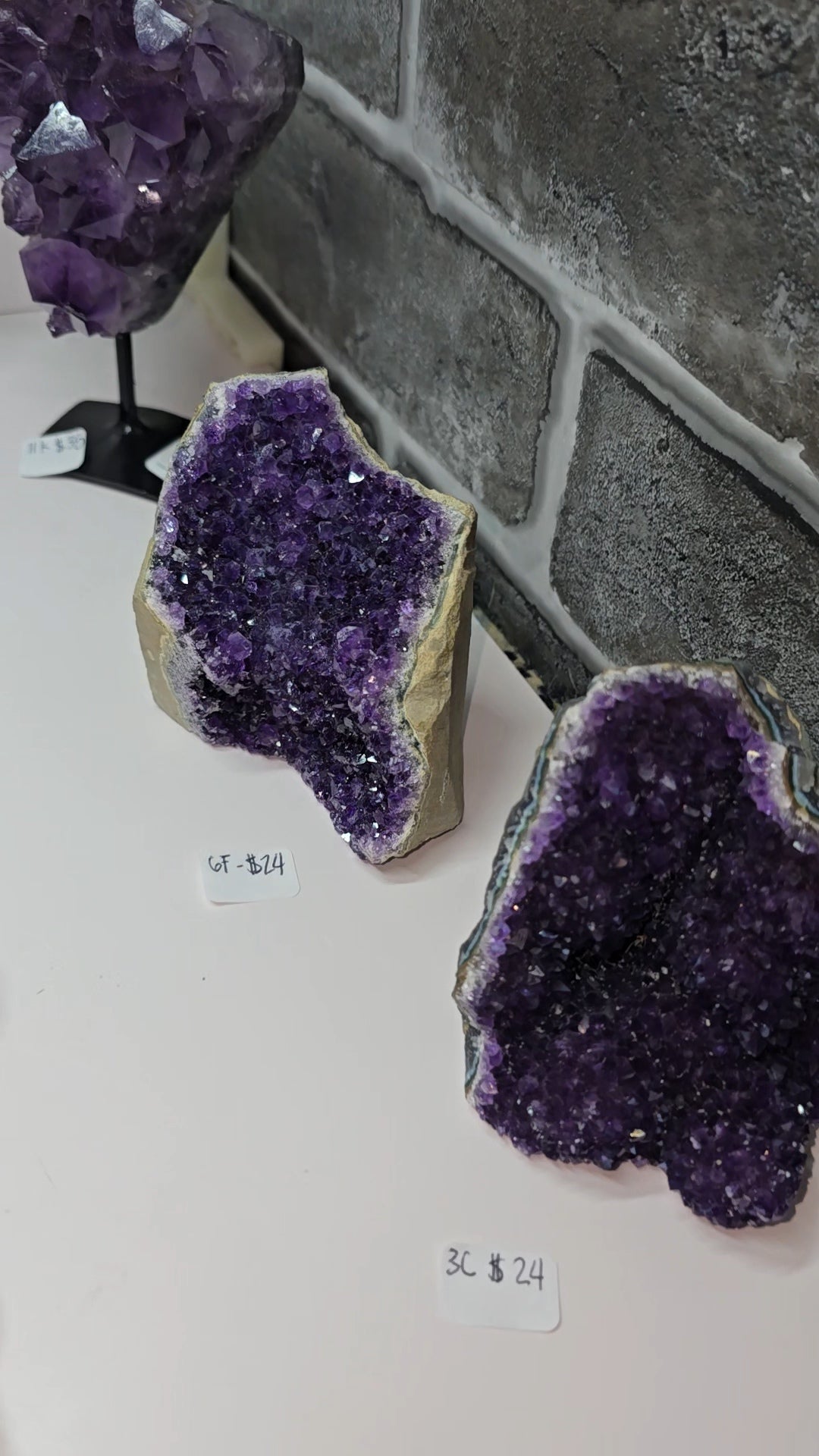 amethyst cluster cut base from brazil