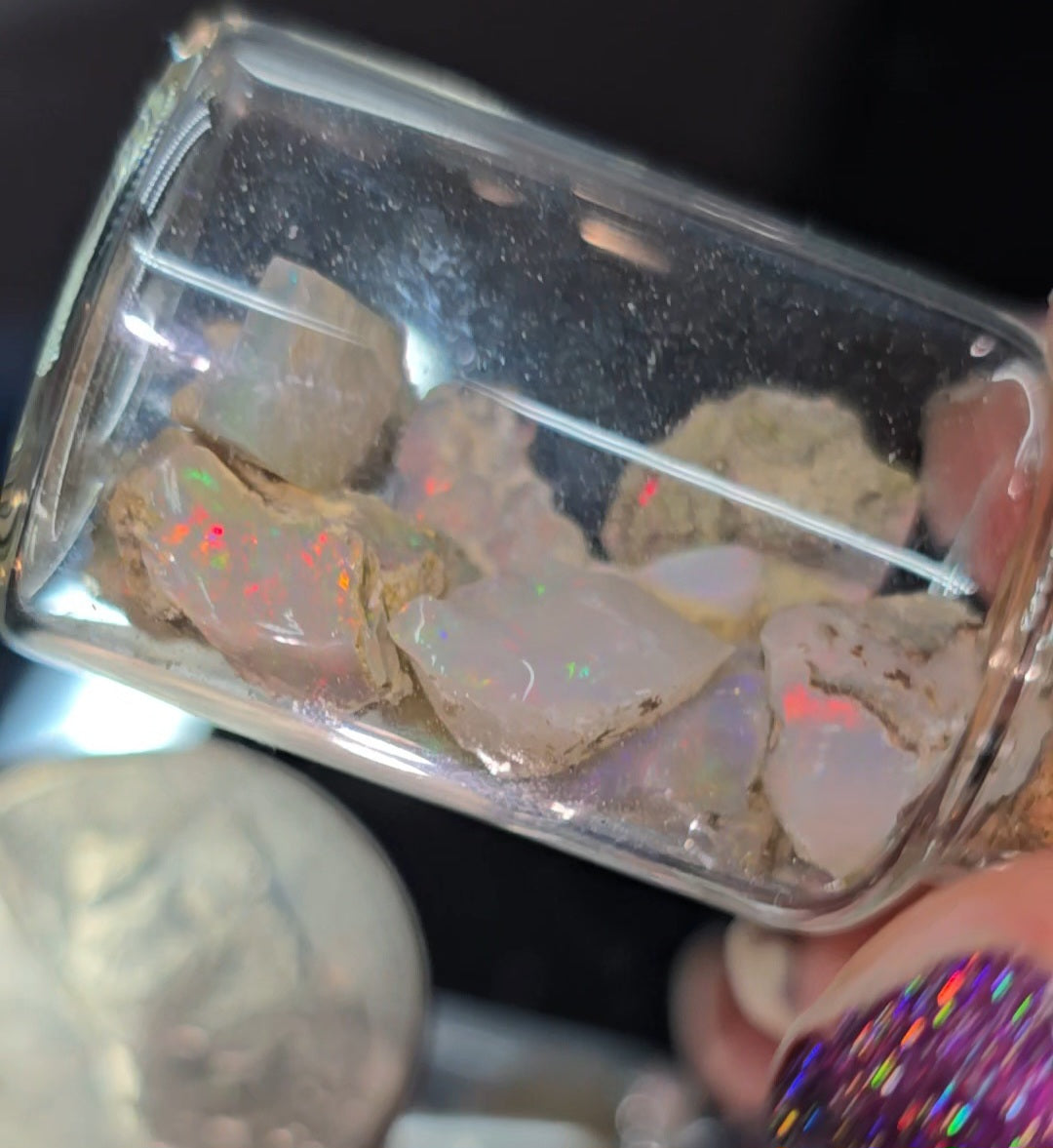 Ethiopian Opals in glass bottles