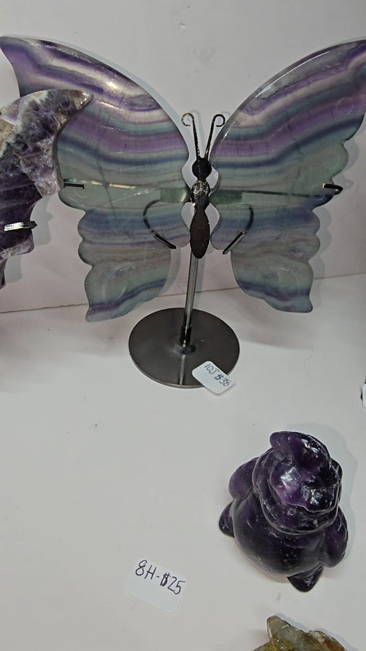 fluorite butterfly on stand