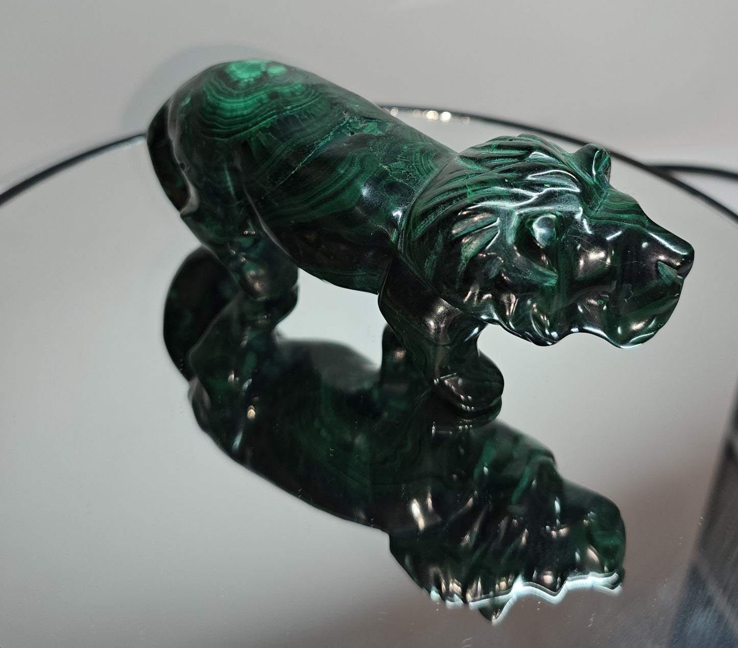 Handcarved Malachite lion