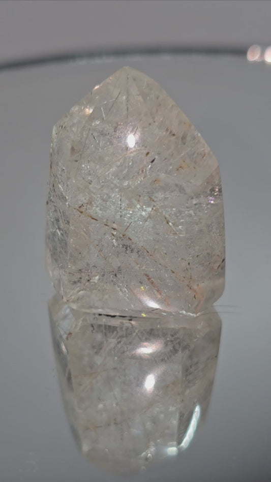 Rutilated quartz tower from Madagascar