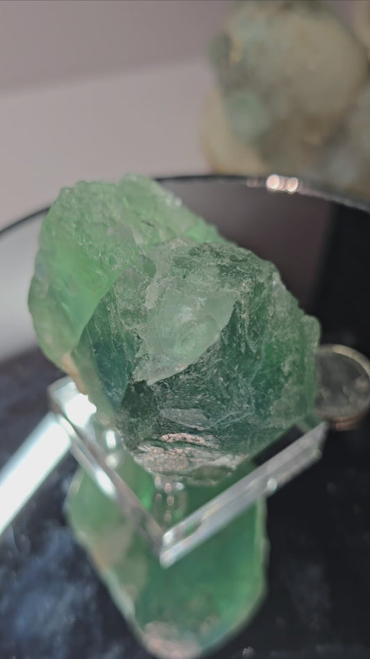 Solid stepped blue and green fluorite from Namibia