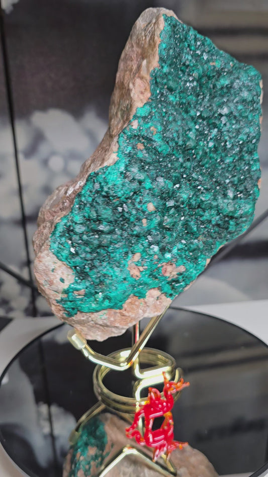 Dioptase extra large double-sided with stand