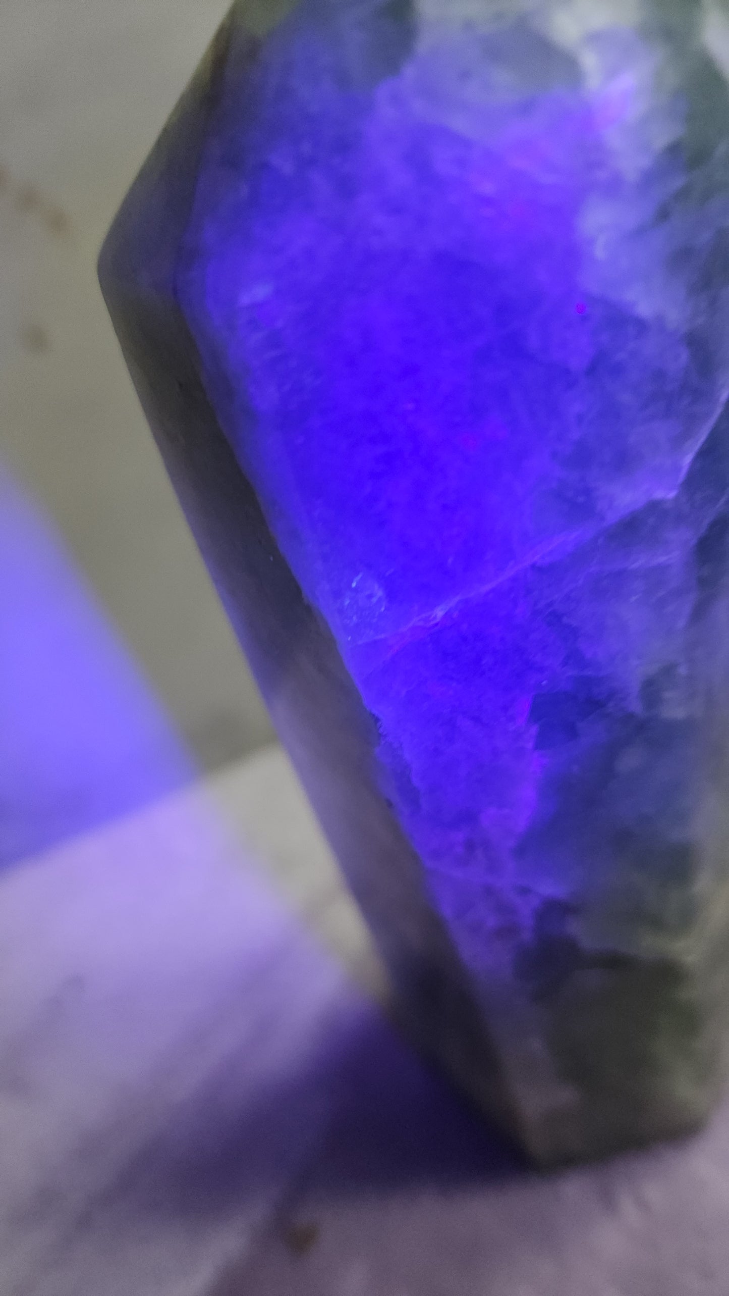 Uv fluorite tower from Madagascar