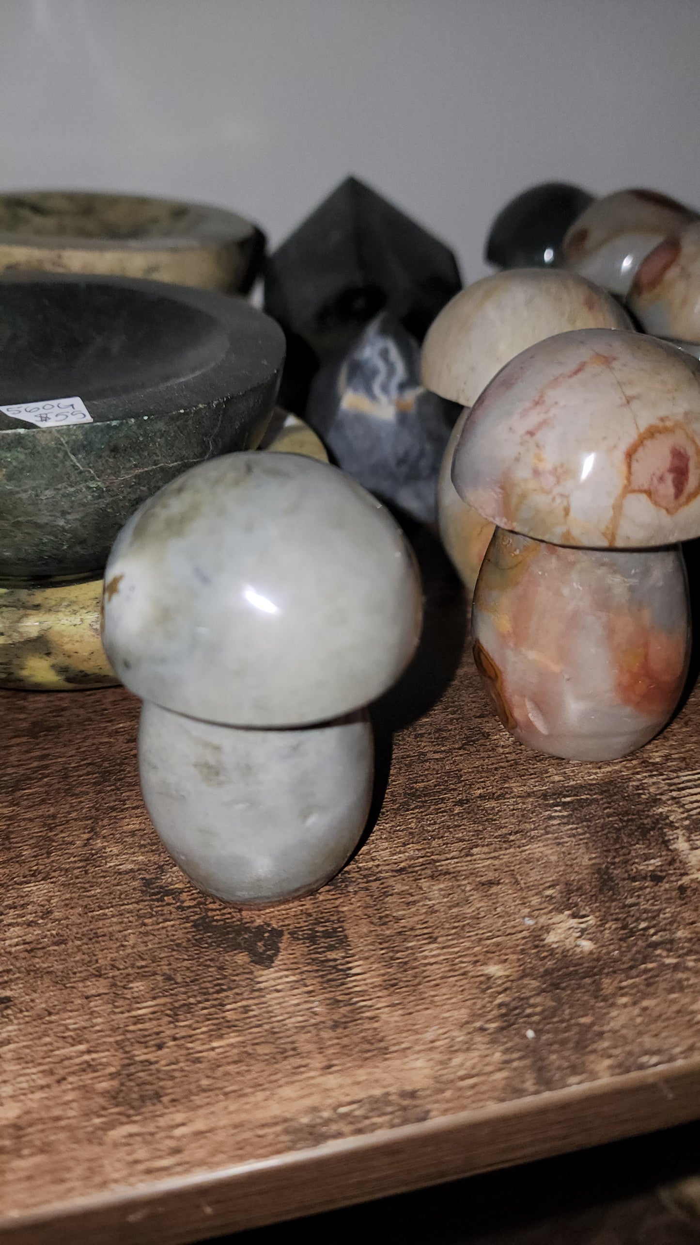 polychrome jasper crystal mushies . Intuitive pick