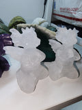 Clear quartz meditation dragon crystal carving