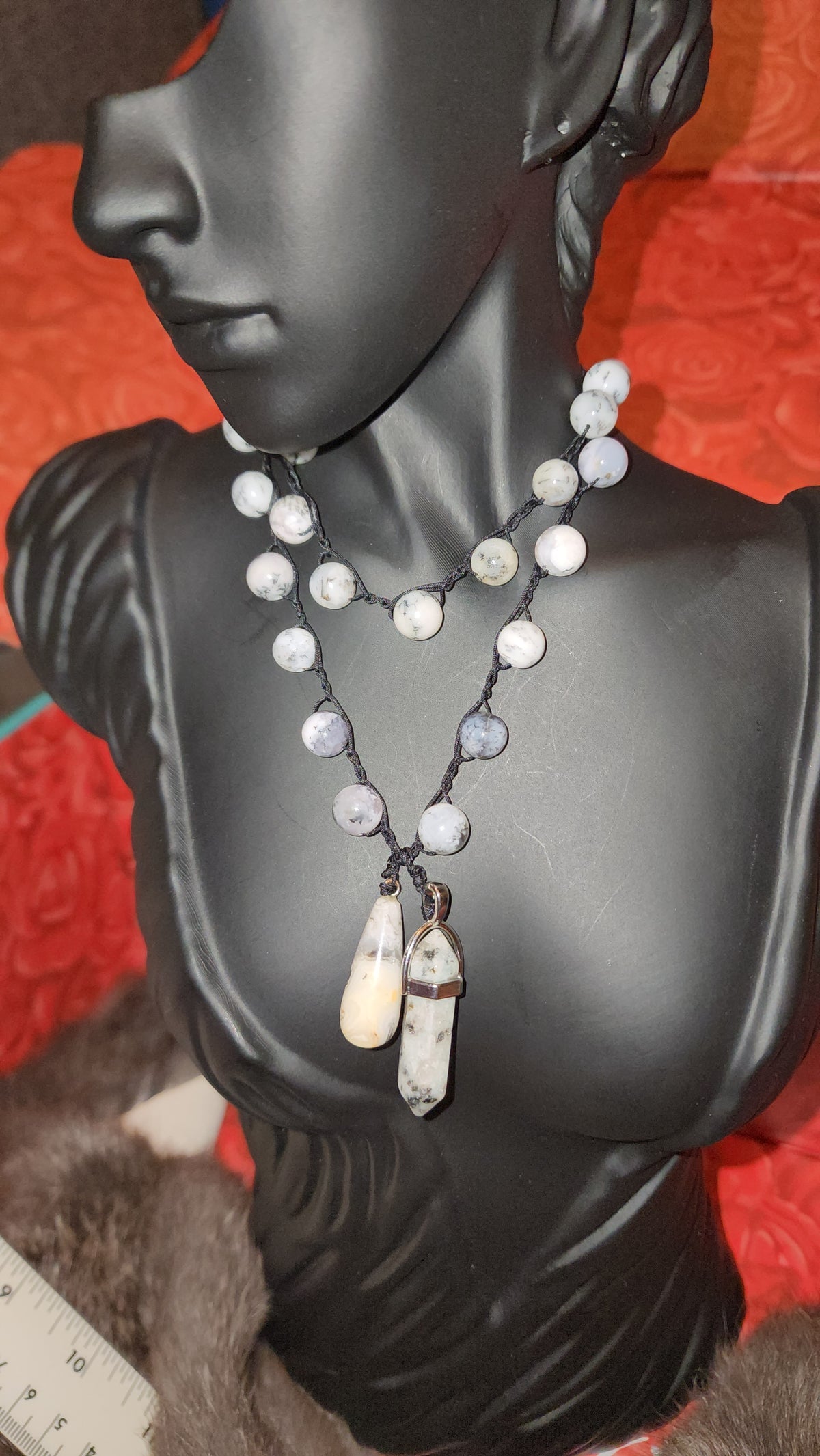 Dendritic agate Crystal neck/wrist boho wrap necklace/ bracelet