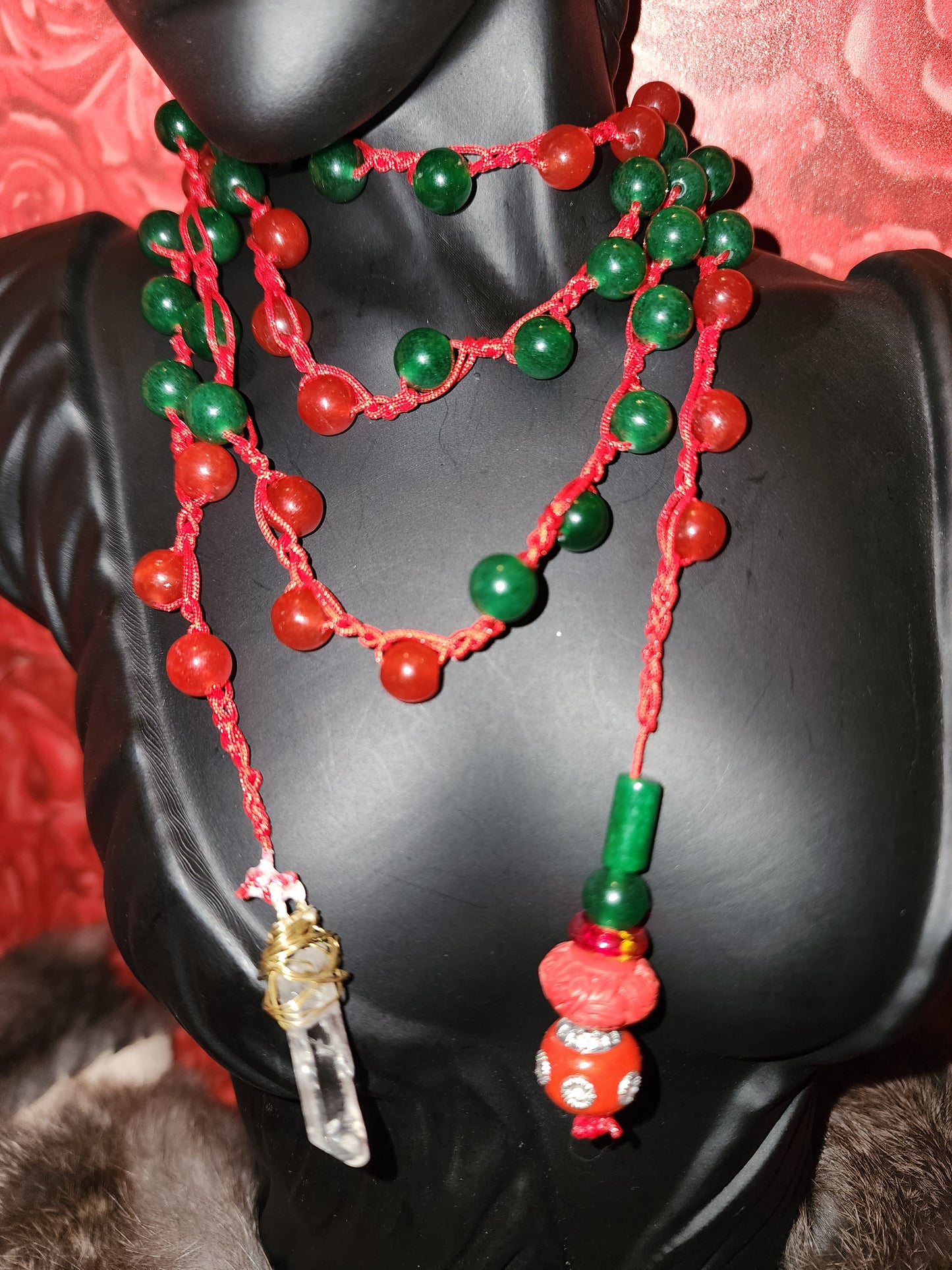 Dyed Jade necklace/ belly boho Wrap