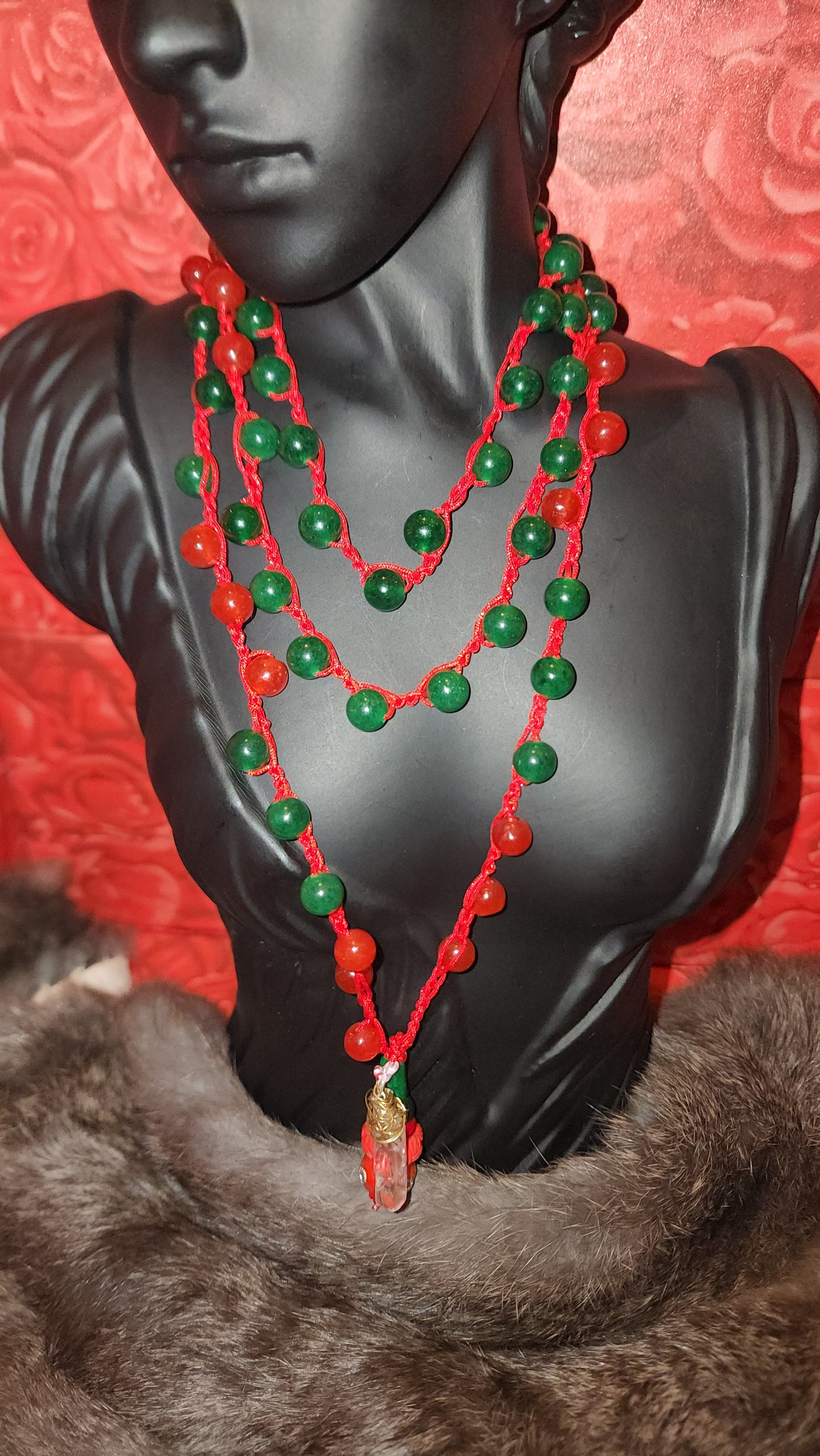 Dyed Jade necklace/ belly boho Wrap