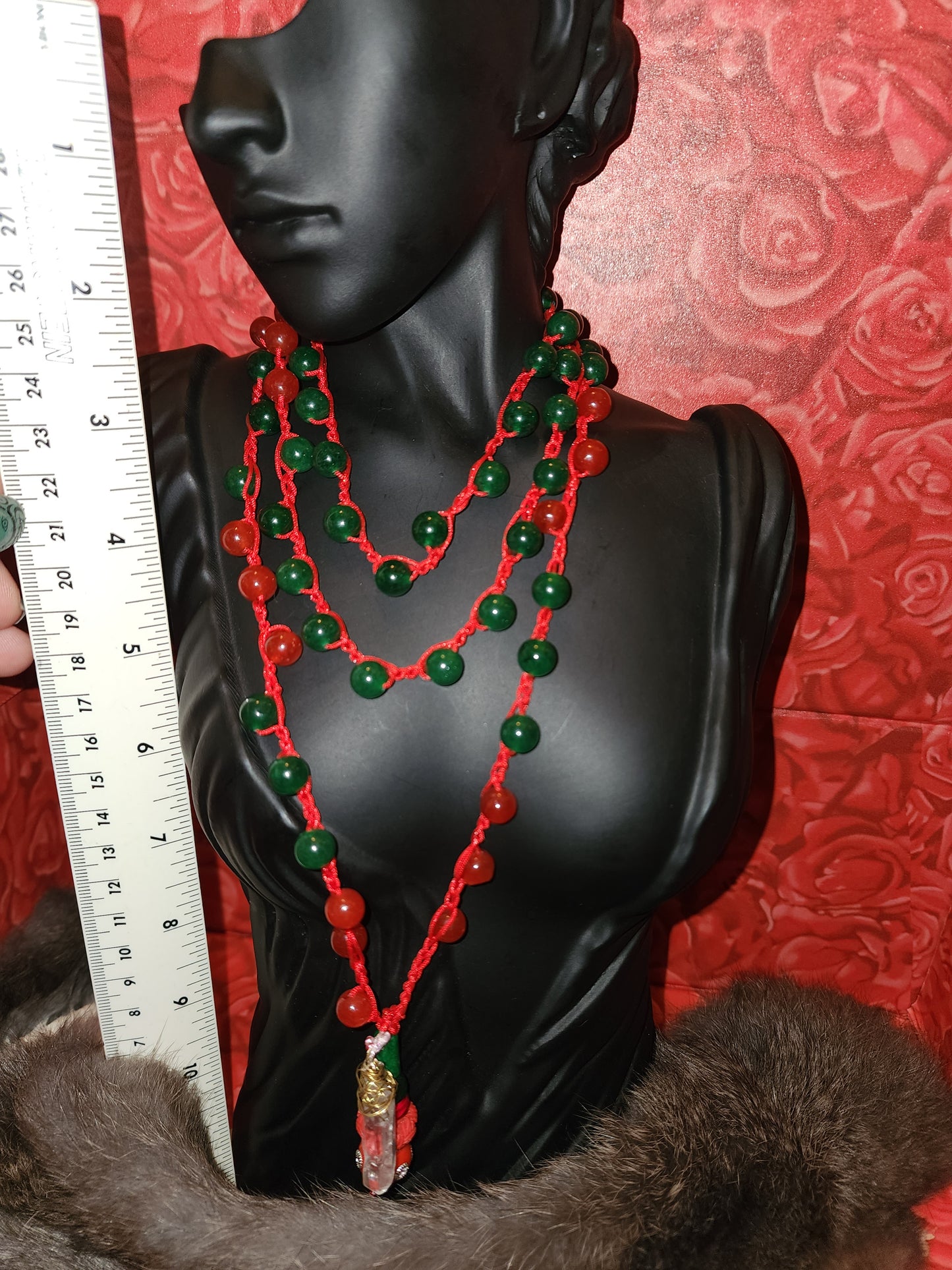 Dyed Jade necklace/ belly boho Wrap